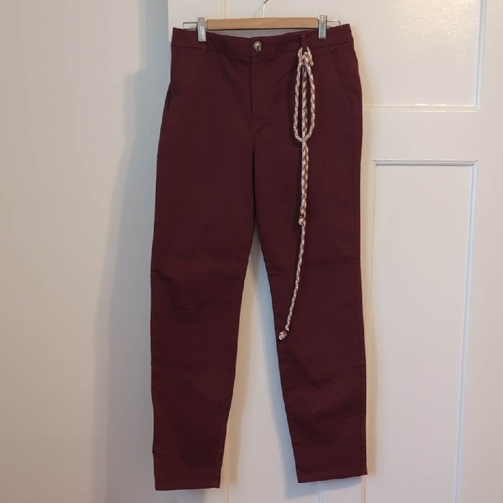 Esprit Dark Red Chinos with Rope Detail